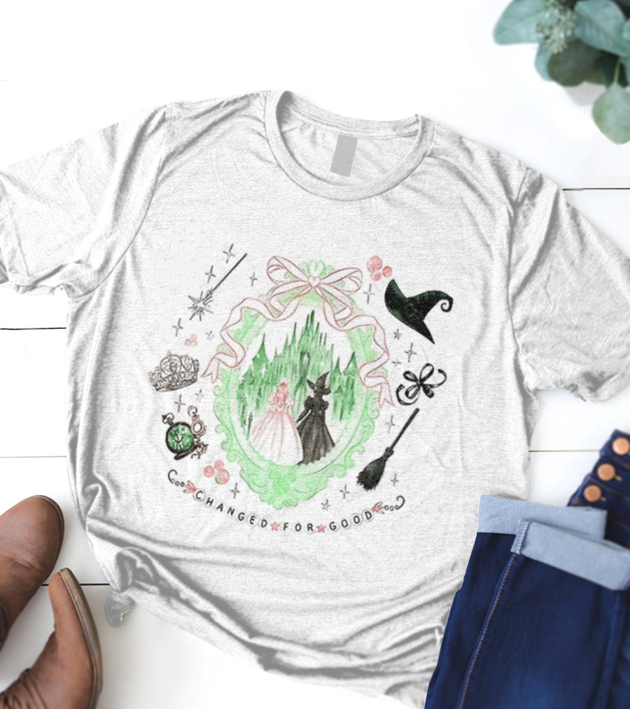 Coquette Bow Wicked Emerald City Silhouettes Changed For Good T-Shirt