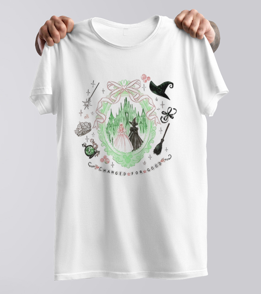 Coquette Bow Wicked Emerald City Silhouettes Changed For Good T-Shirt
