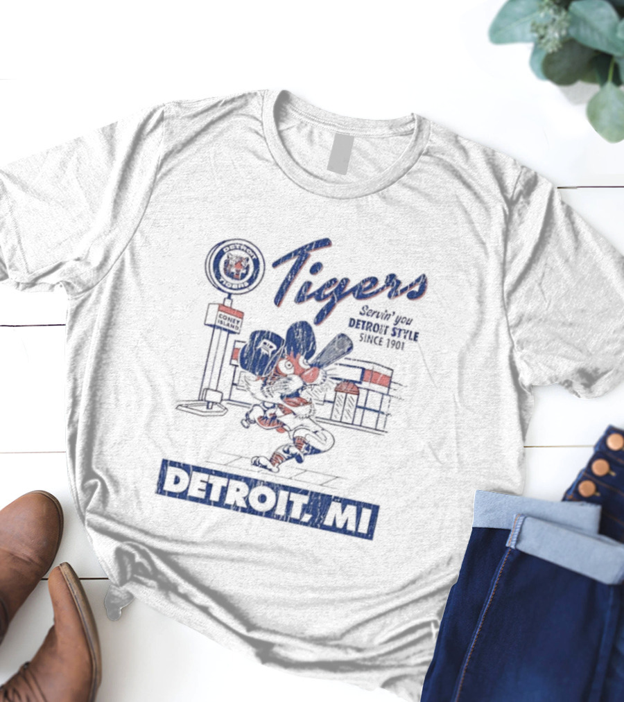 Detroit Tigers Serving You Detroit Style Since 1901 Detroit MI T-Shirt