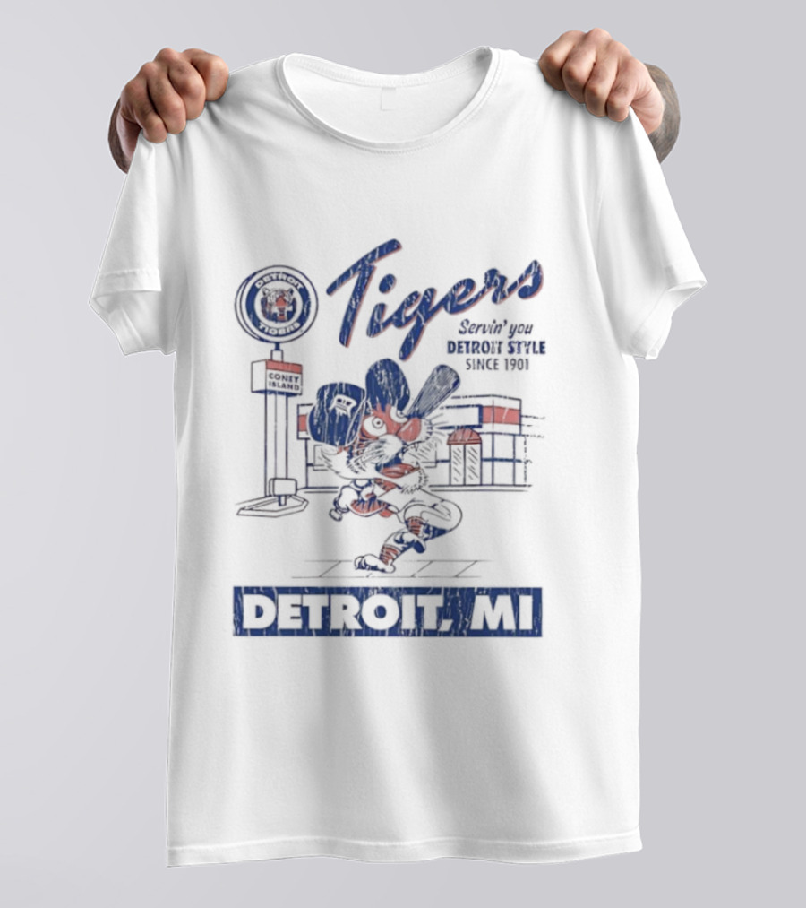 Detroit Tigers Serving You Detroit Style Since 1901 Detroit MI T-Shirt