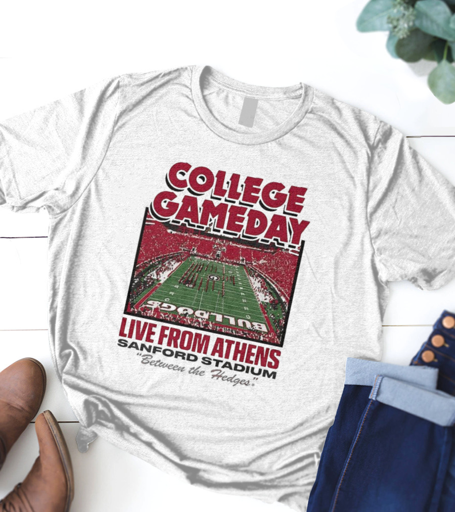 College Gameday Live From Athens Georgia Bulldogs 2025 Stanford Stadium T-Shirt
