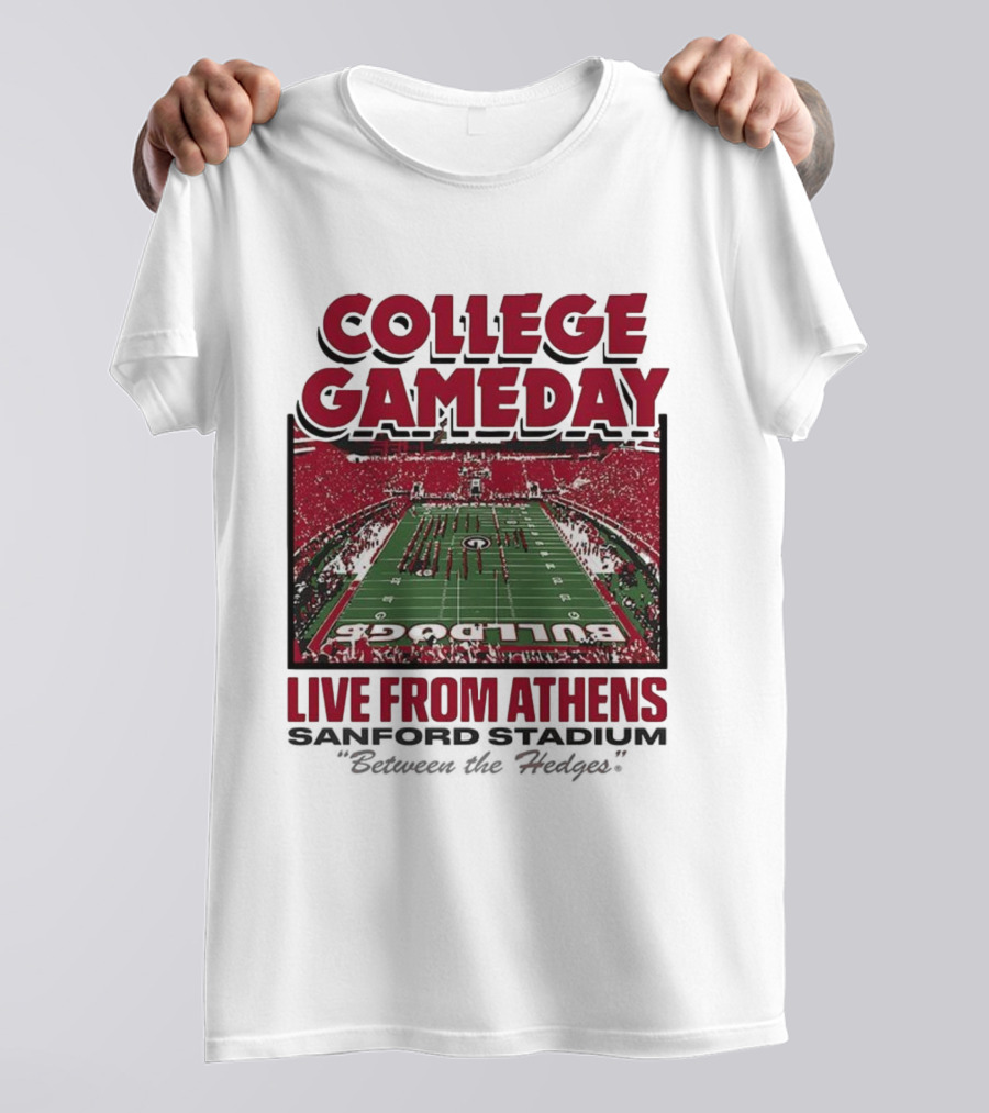 College Gameday Live From Athens Georgia Bulldogs 2025 Stanford Stadium T-Shirt