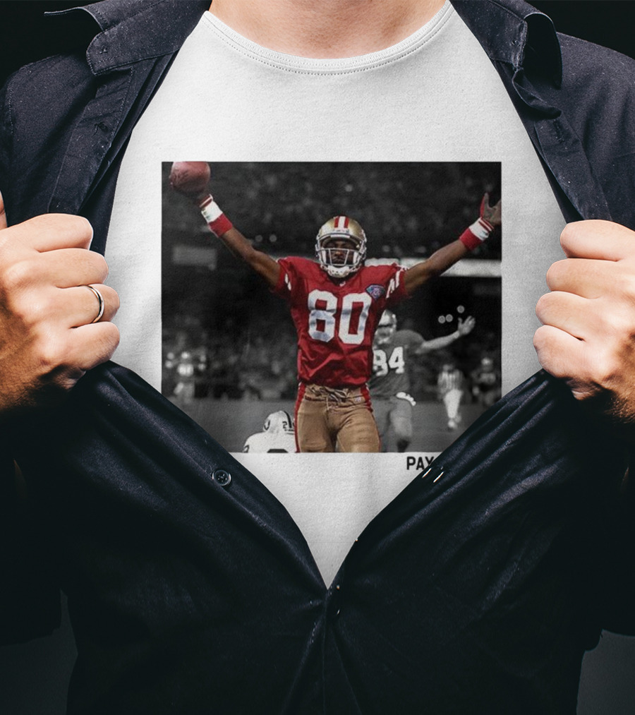 Jerry Rice 80 San Francisco 49ers NFL Pay Homage Legendary Football Hero T-Shirt