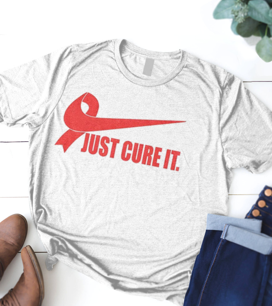 Just Cure It Breast Cancer Awareness Ribbon T-Shirt