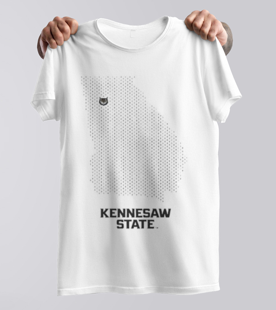 Kennesaw State Owl Emblem With Georgia Mesh Map T-Shirt