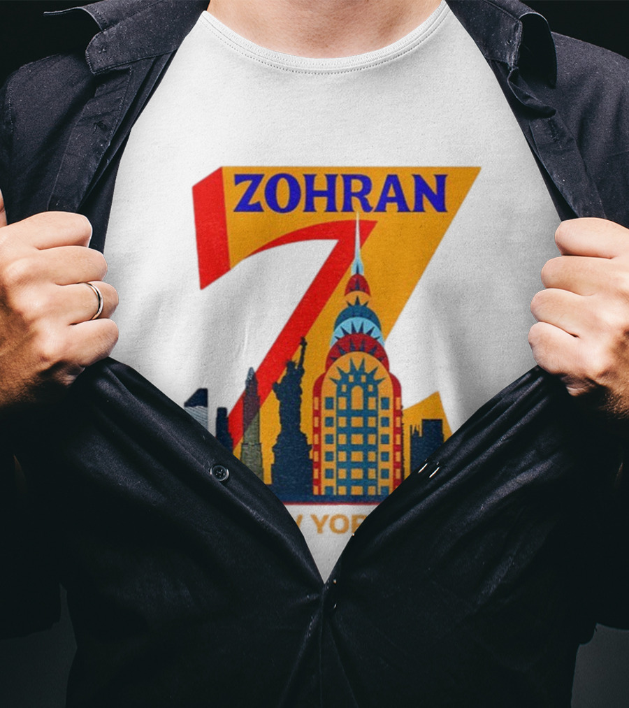 Zohran 2025 New York City Skyline Mayor Mamdani Campaign T-Shirt