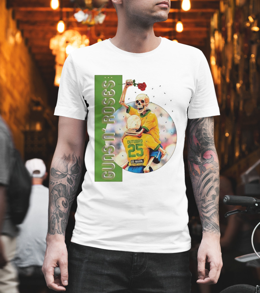 Guns N' Roses São Paulo Allianz Parque 2025 Outubro 25 Brazil Skeleton Tour T-Shirt