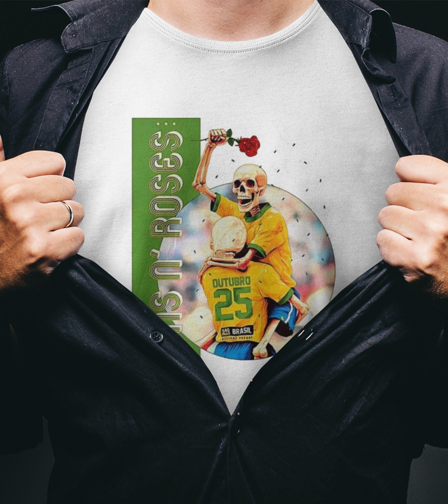 Guns N' Roses São Paulo Allianz Parque 2025 Outubro 25 Brazil Skeleton Tour T-Shirt