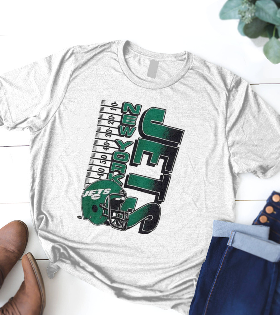 New York Jets NFL Yardage Helmet Vintage Retro 2025 T-Shirt