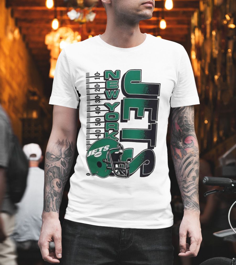New York Jets NFL Yardage Helmet Vintage Retro 2025 T-Shirt