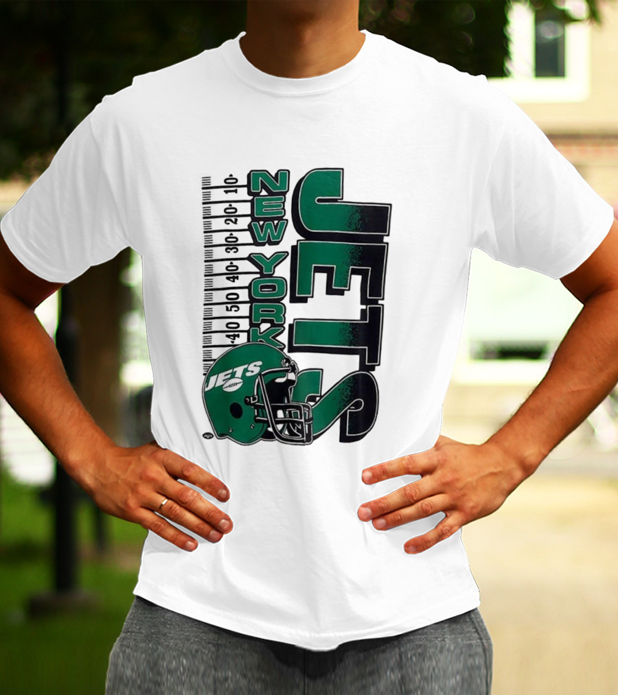 New York Jets NFL Yardage Helmet Vintage Retro 2025 T-Shirt