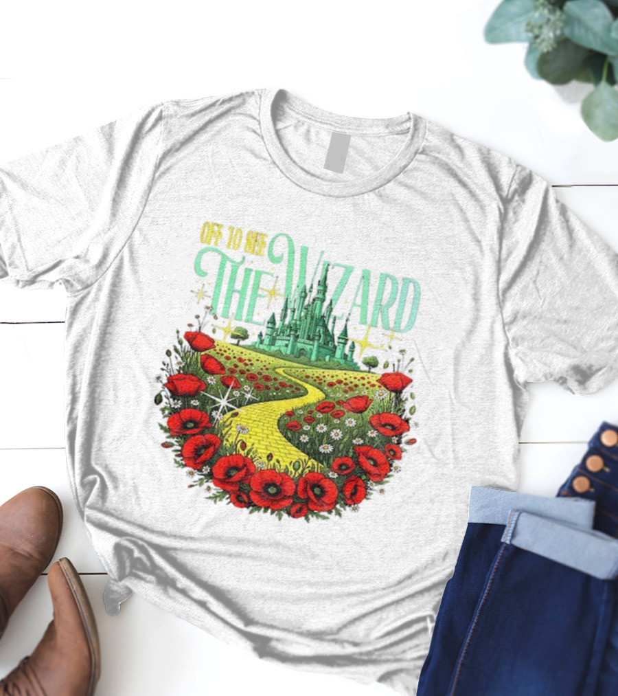 Off To See The Wizard Yellow Brick Road Castle Poppies T-Shirt