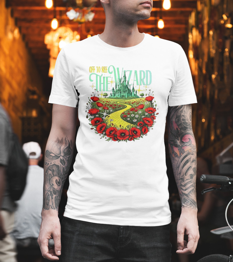 Off To See The Wizard Yellow Brick Road Castle Poppies T-Shirt