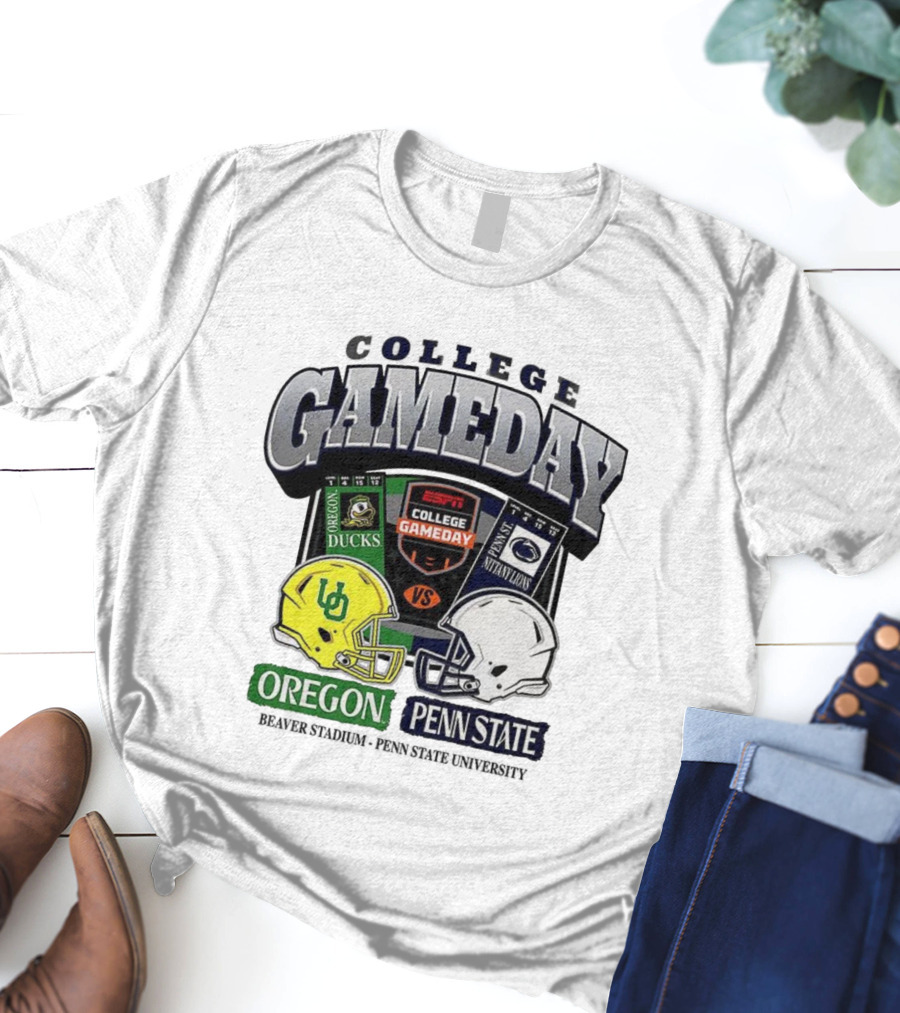 ESPN College Gameday Oregon Ducks Vs Penn State Nittany Lions Helmet Matchup T-Shirt