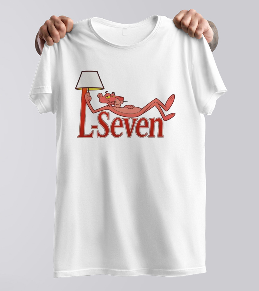 L-Seven Pink Panther Relaxing With Lamp Icon T-Shirt