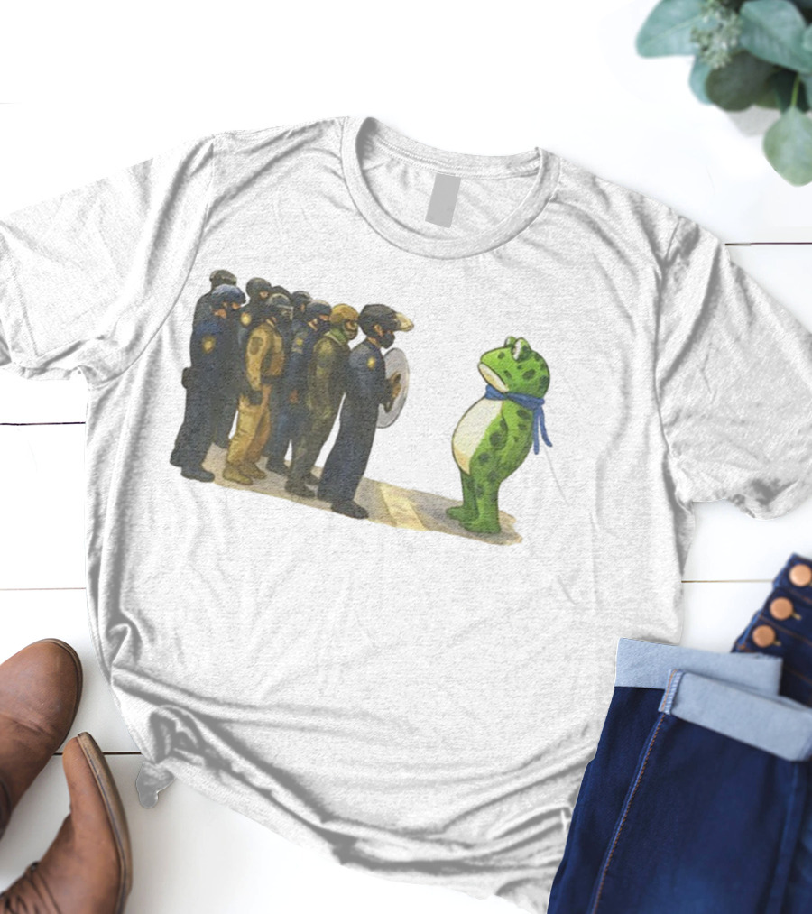 Portland Freedom Frog Anti Ice Resistance Protest Scene T-Shirt