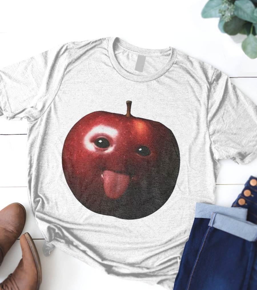 Silly AI Generated Apple Meme With Tongue Out T-Shirt