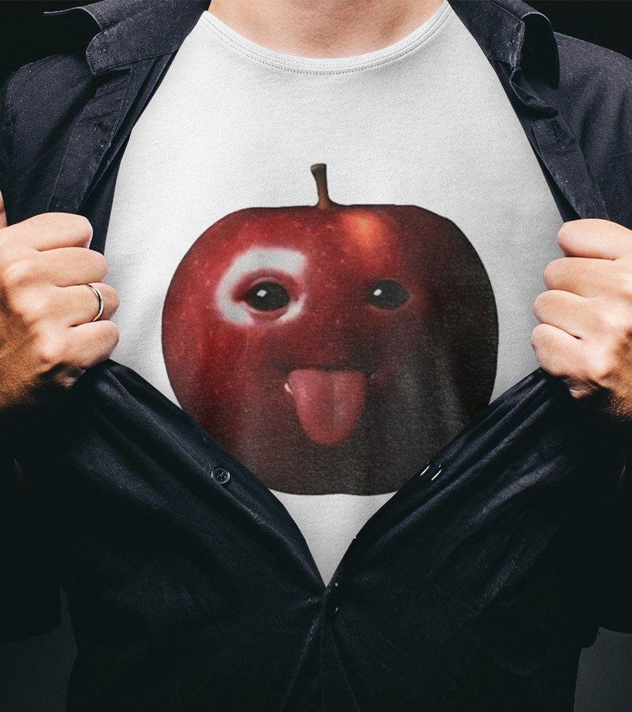 Silly AI Generated Apple Meme With Tongue Out T-Shirt