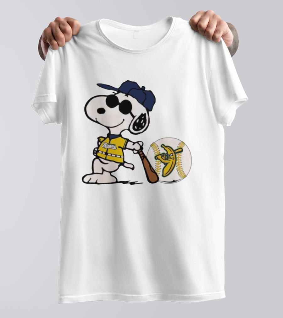 Snoopy Savannah Bananas Baseball Team Collaboration Yellow Jersey Peanuts Character T-Shirt