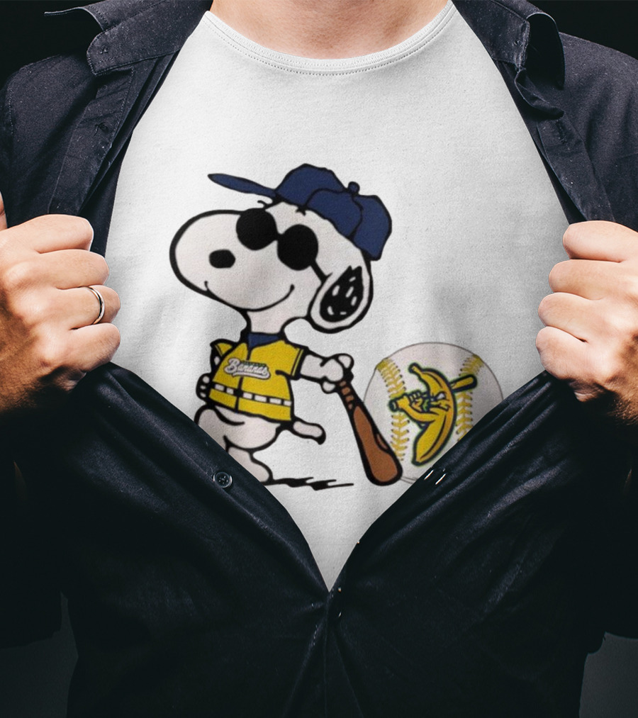 Snoopy Savannah Bananas Baseball Team Collaboration Yellow Jersey Peanuts Character T-Shirt