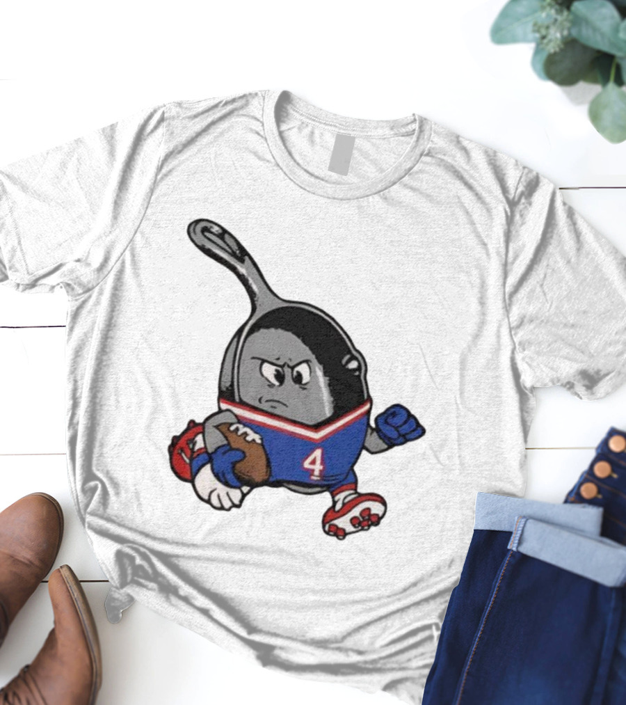Buffalo Bills Football Pan Character Running With Ball NFL Team Spirit T-Shirt