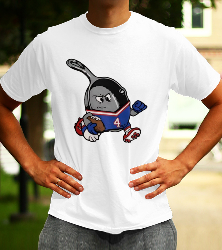 Buffalo Bills Football Pan Character Running With Ball NFL Team Spirit T-Shirt