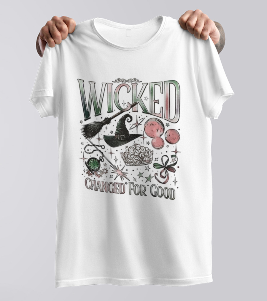 Wicked Changed For Good Unlimited Witch Hat Broomstick And Wand T-Shirt