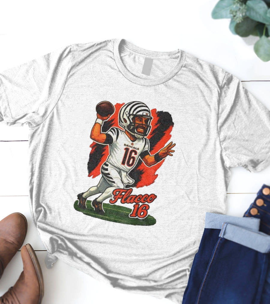 Flacco 16 Bengals Cartoon Caricature T-Shirt