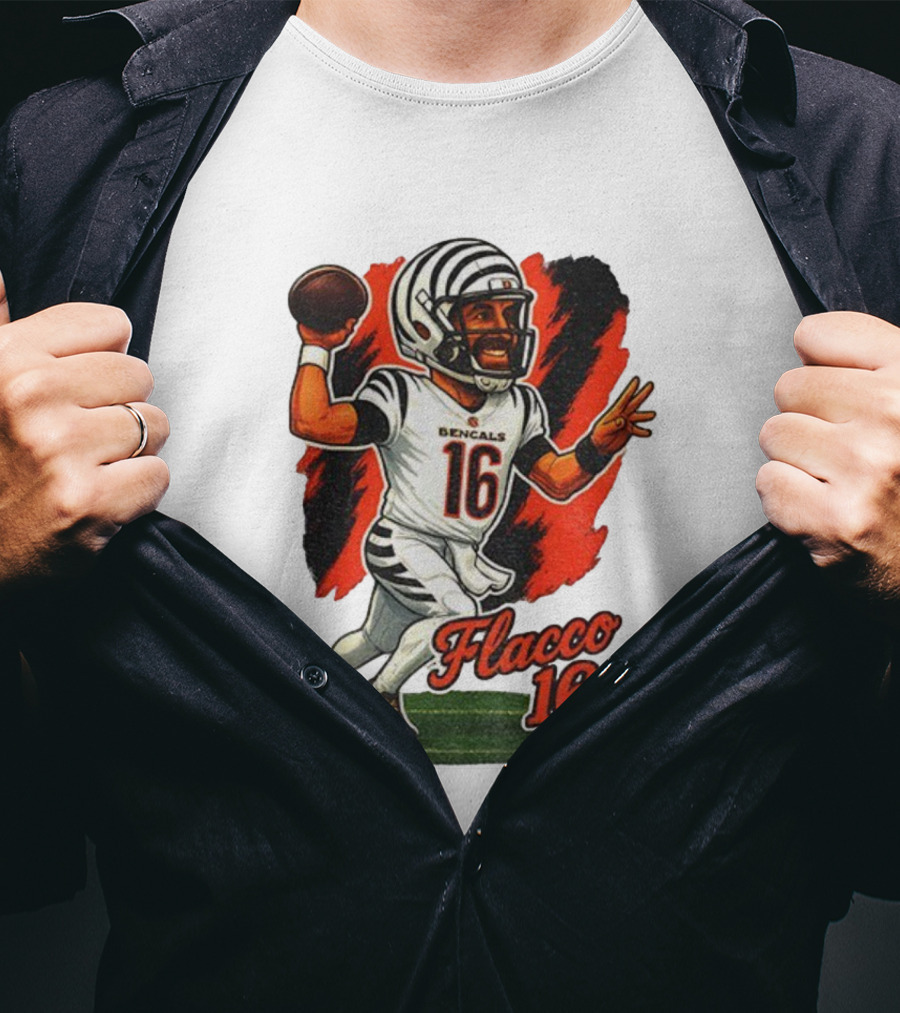 Flacco 16 Bengals Cartoon Caricature T-Shirt