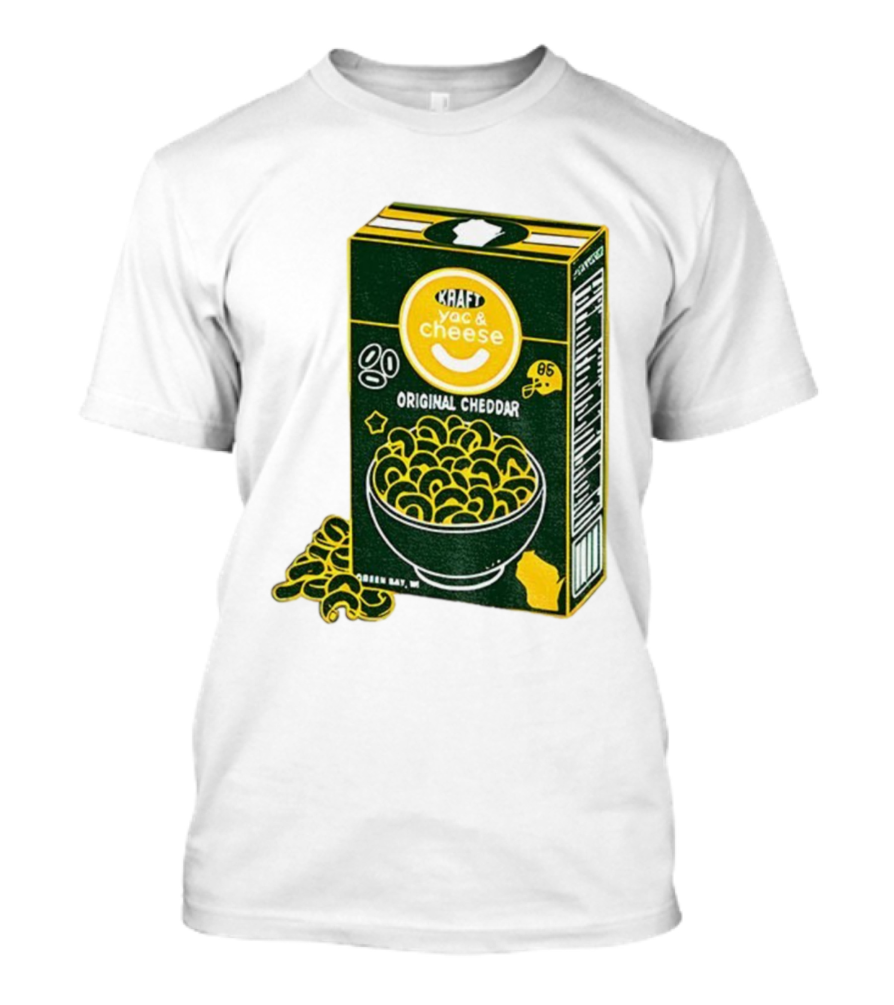 Green Bay Kraft Mac And Cheese Original Cheddar Retro Packers Fan Art T-Shirt