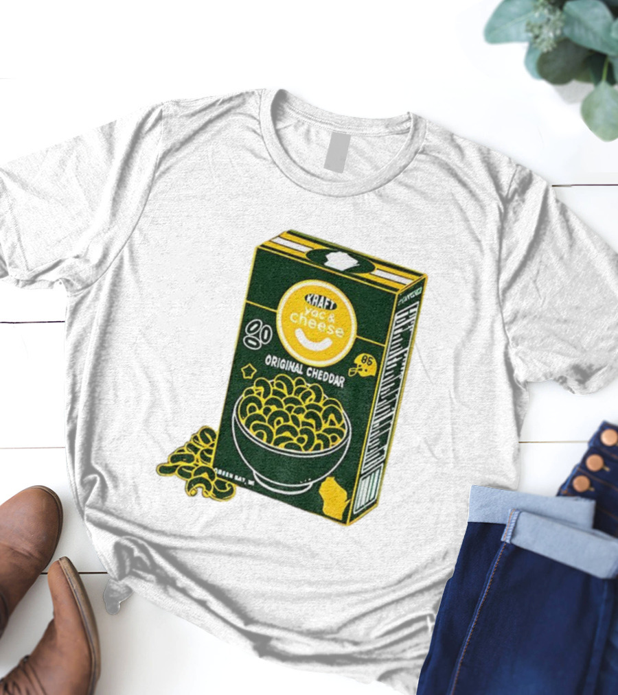 Green Bay Kraft Mac And Cheese Original Cheddar Retro Packers Fan Art T-Shirt