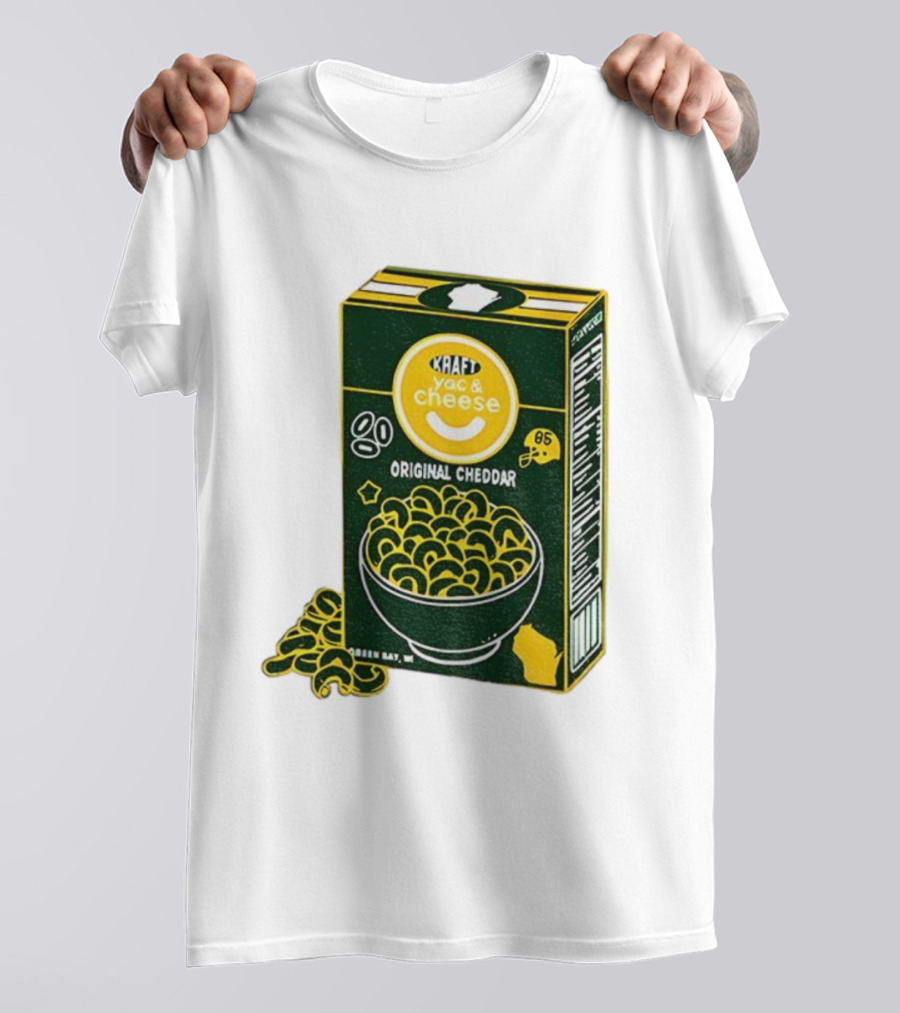 Green Bay Kraft Mac And Cheese Original Cheddar Retro Packers Fan Art T-Shirt