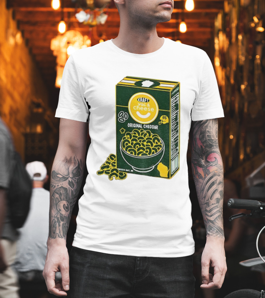 Green Bay Kraft Mac And Cheese Original Cheddar Retro Packers Fan Art T-Shirt