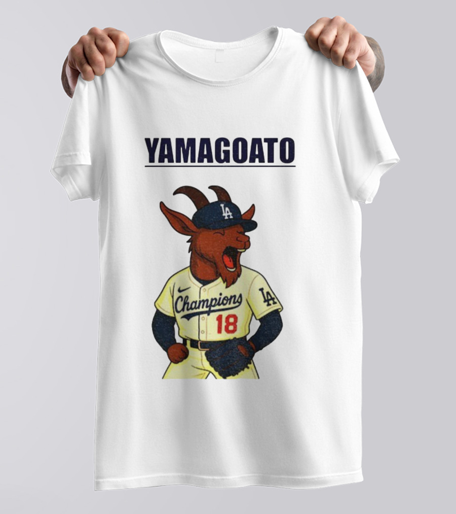 Yamagoato Yoshinobu Yamamoto 18 Champions Los Angeles Dodgers MLB Baseball T-Shirt