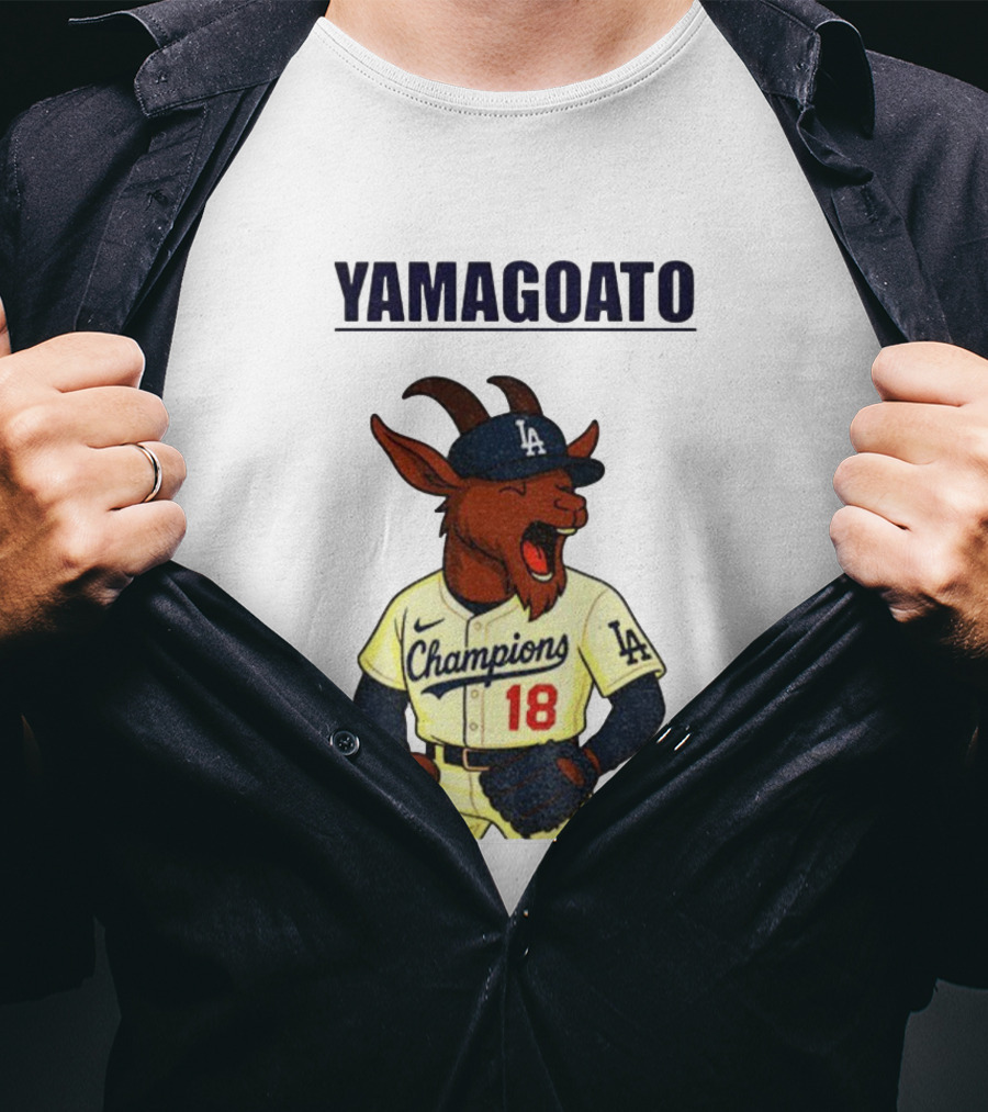 Yamagoato Yoshinobu Yamamoto 18 Champions Los Angeles Dodgers MLB Baseball T-Shirt