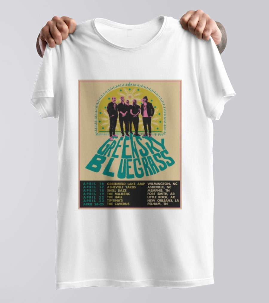 Greensky Bluegrass Tour 2026 Wilmington Asheville Memphis Fort Smith New Orleans Pelham T-Shirt