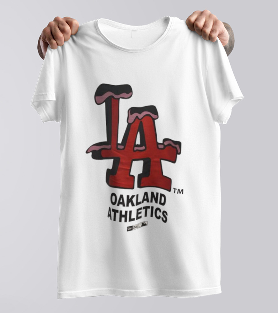 Los Angeles Dodgers Oakland Athletics Snow-Capped Letters T-Shirt