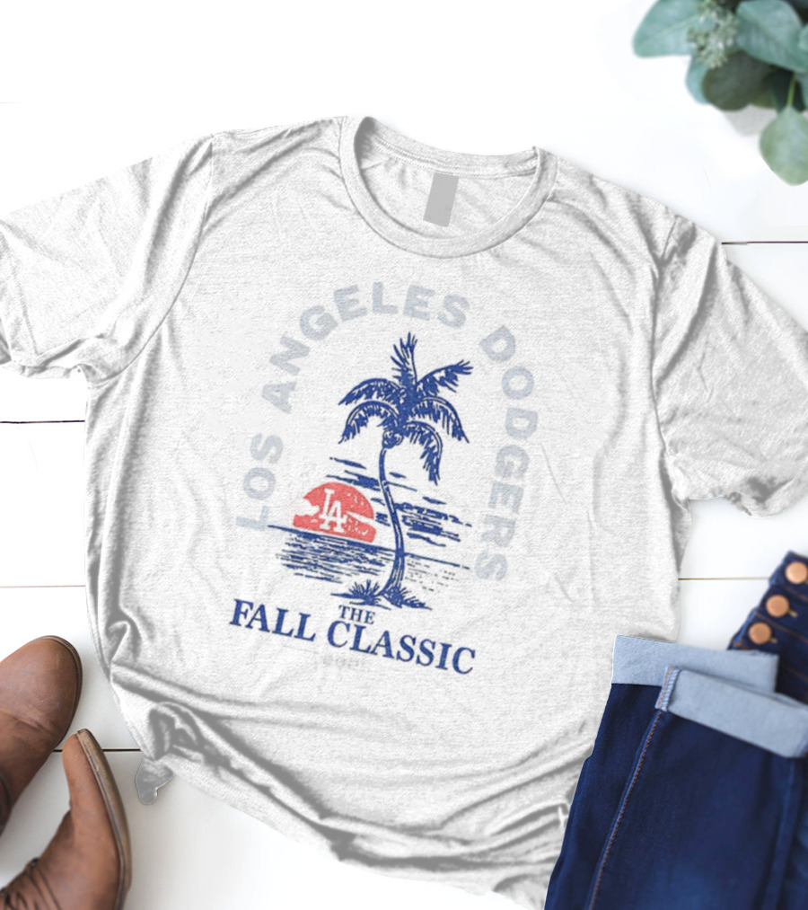 Los Angeles Dodgers Fall Classic 2025 Palmtree Sunset Baseball T-Shirt