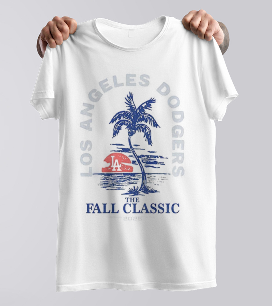 Los Angeles Dodgers Fall Classic 2025 Palmtree Sunset Baseball T-Shirt