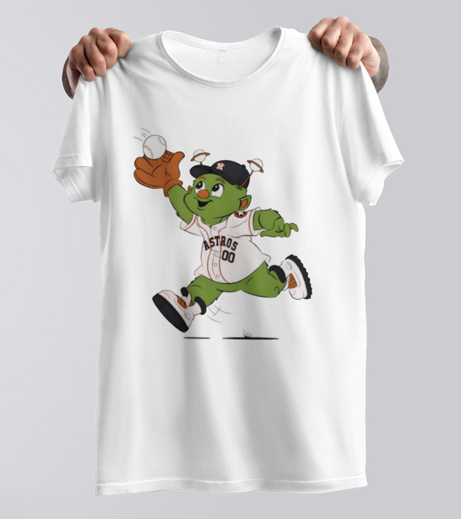 Houston Astros Orbit Mascot Catching Baseball T-Shirt