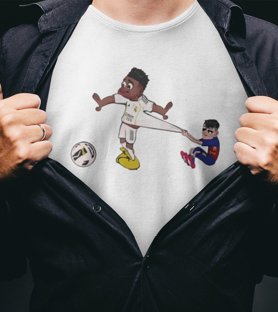 Real Madrid Barcelona Pedri Pulling Vini Football Humor T-Shirt