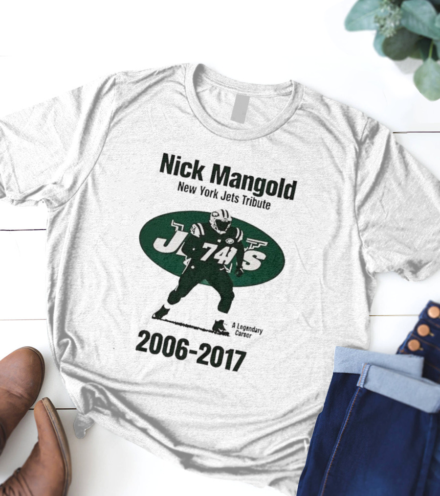 Nick Mangold New York Jets 74 2006-2017 A Legendary Career T-Shirt