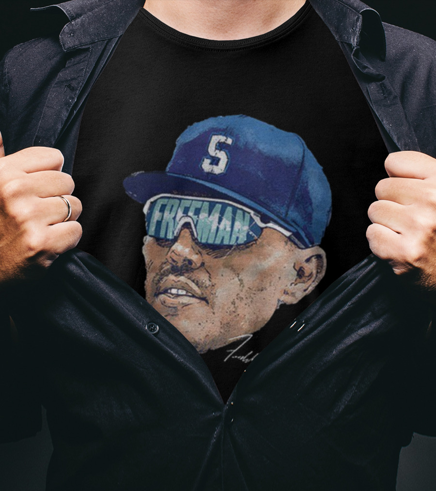 Freddie Freeman Big Face Signature 2025 Dodgers MLB Baseball World Series T-Shirt