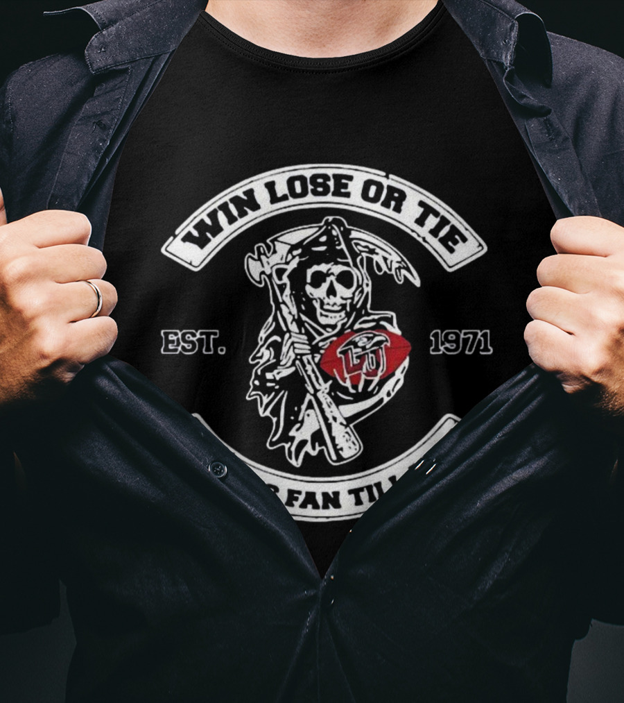 Win Lose Or Tie Grim Reaper Liberty Flames Fan Till I Die Est 1971 T-Shirt