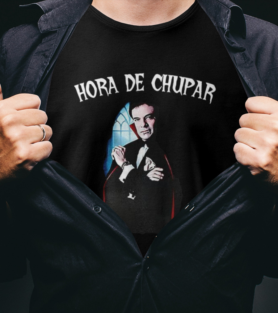 Hora De Chupar Count Dracula Classic Gothic Vampire Design T-Shirt