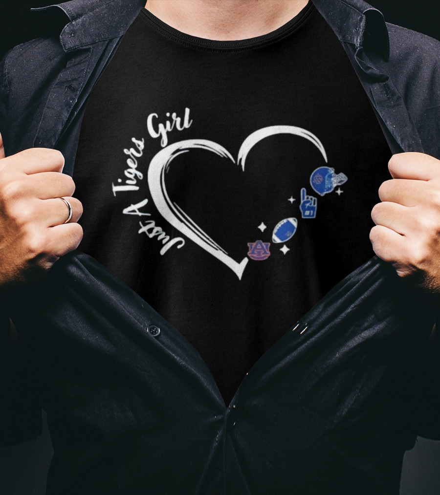 Just A Auburn Tigers Girl Heart Football Fan Icons T-Shirt
