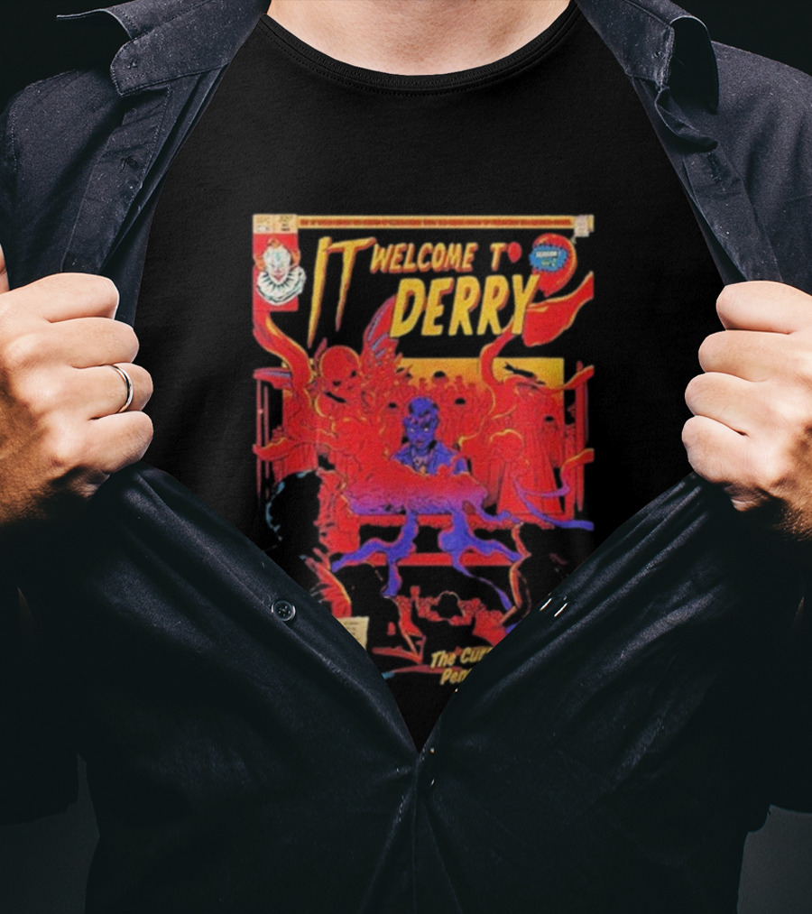 IT Welcome To Derry The Curse Begins Pennywise Awakes Comic Style T-Shirt