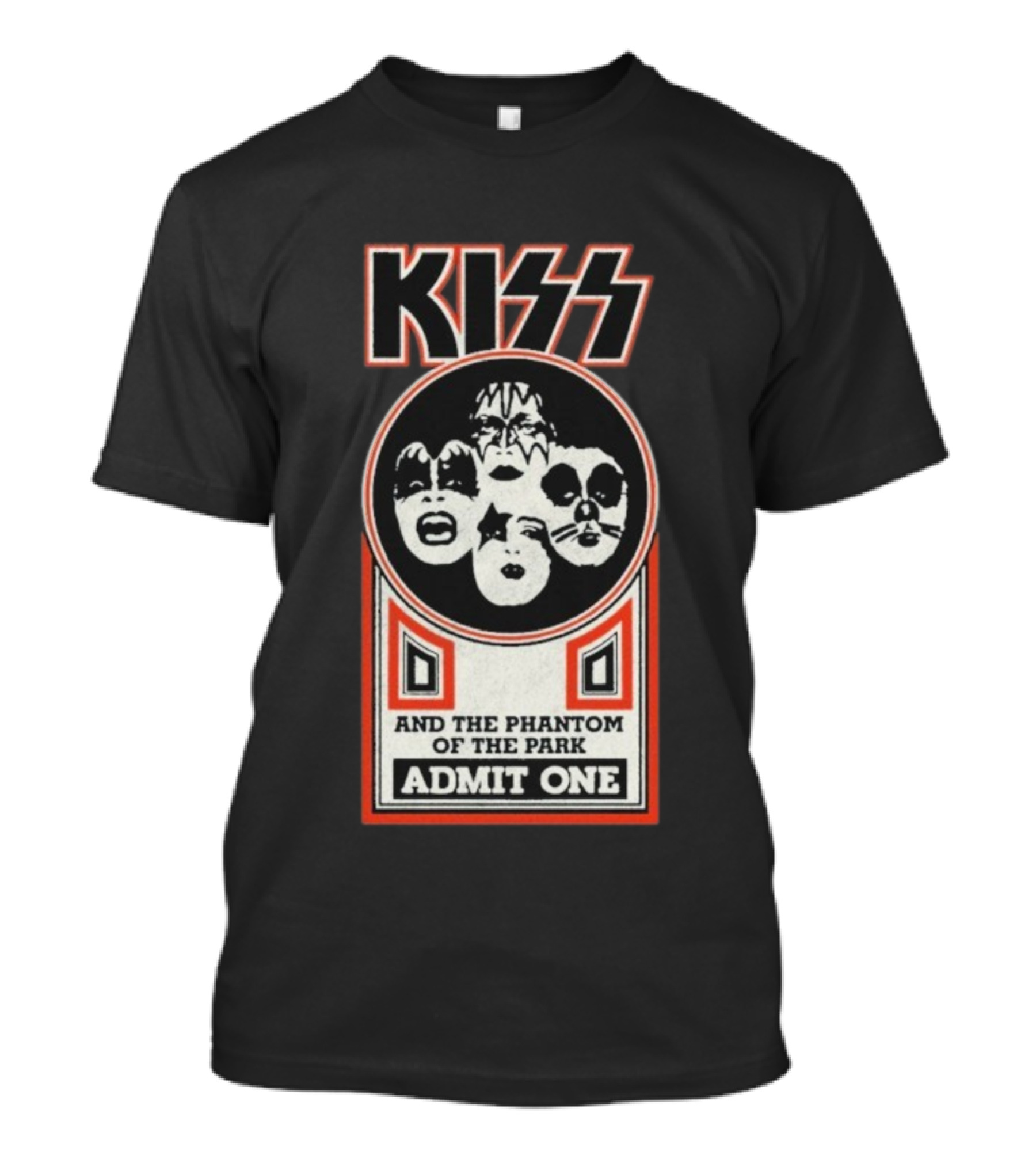 Kiss And The Phantom Of The Park Admit One Ticket Design T-Shirt