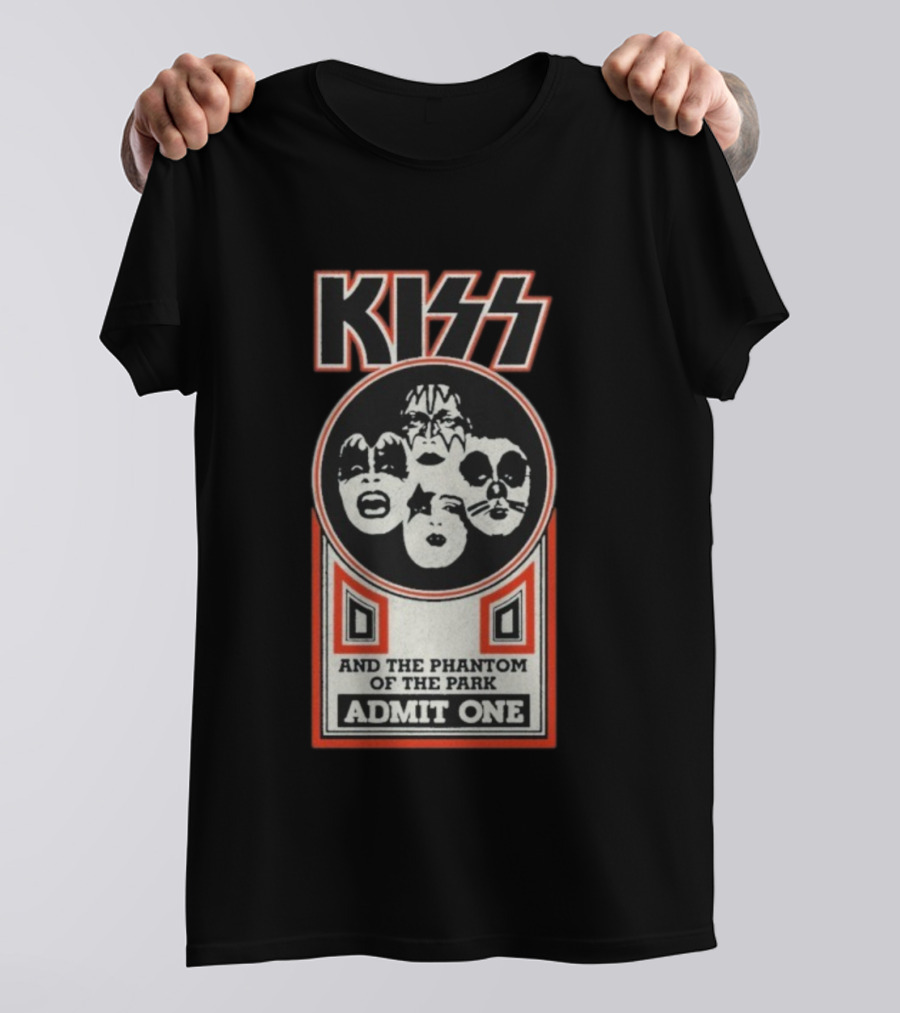 Kiss And The Phantom Of The Park Admit One Ticket Design T-Shirt