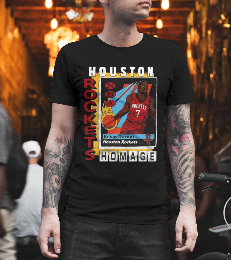 Kevin Durant Houston Rockets NBA Homage Trading Card T-Shirt